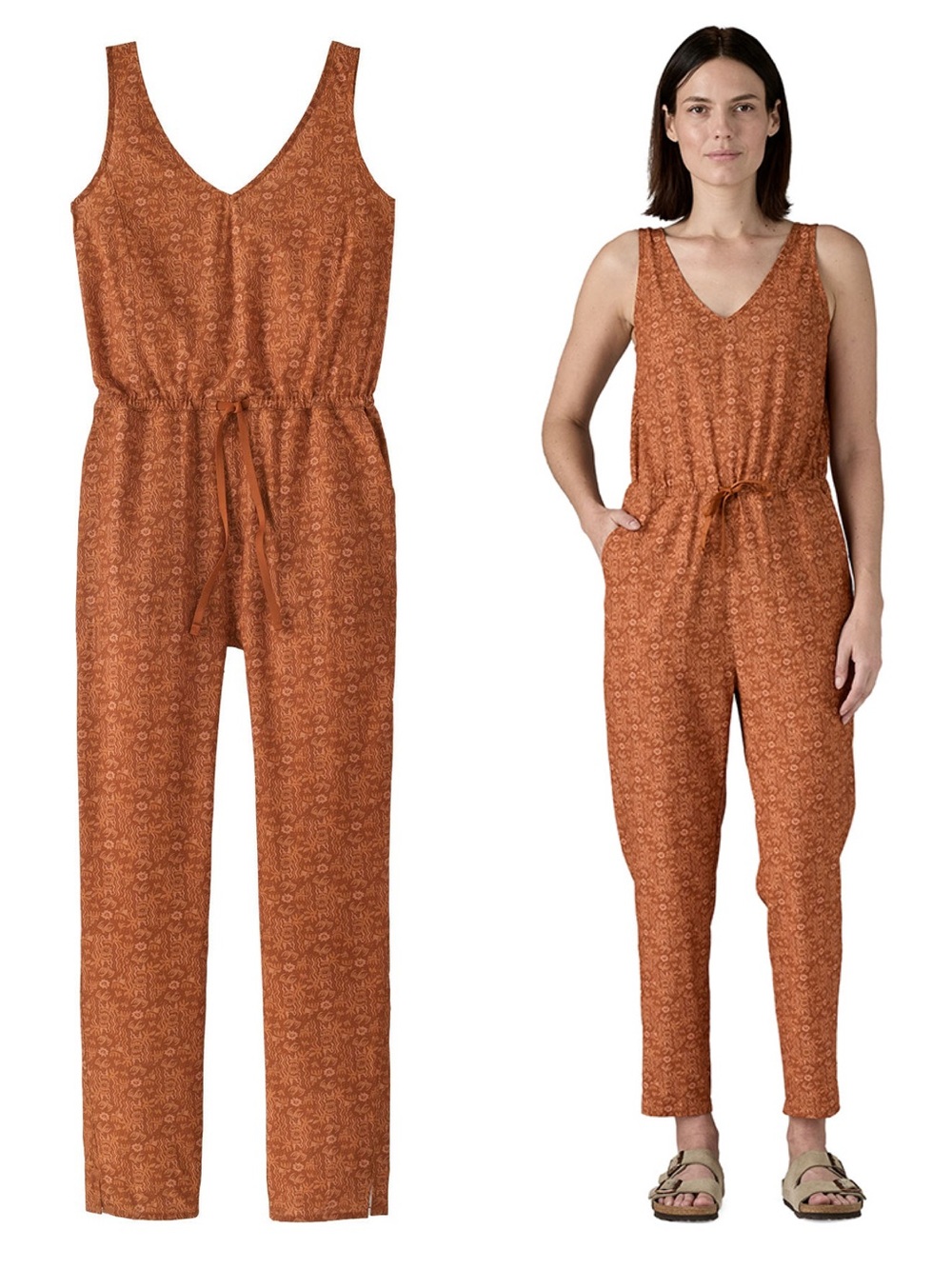 Patagonia Fleetwith Active Outdoor Jumpsuit in Mountain Breeze Robin Brown | XS
